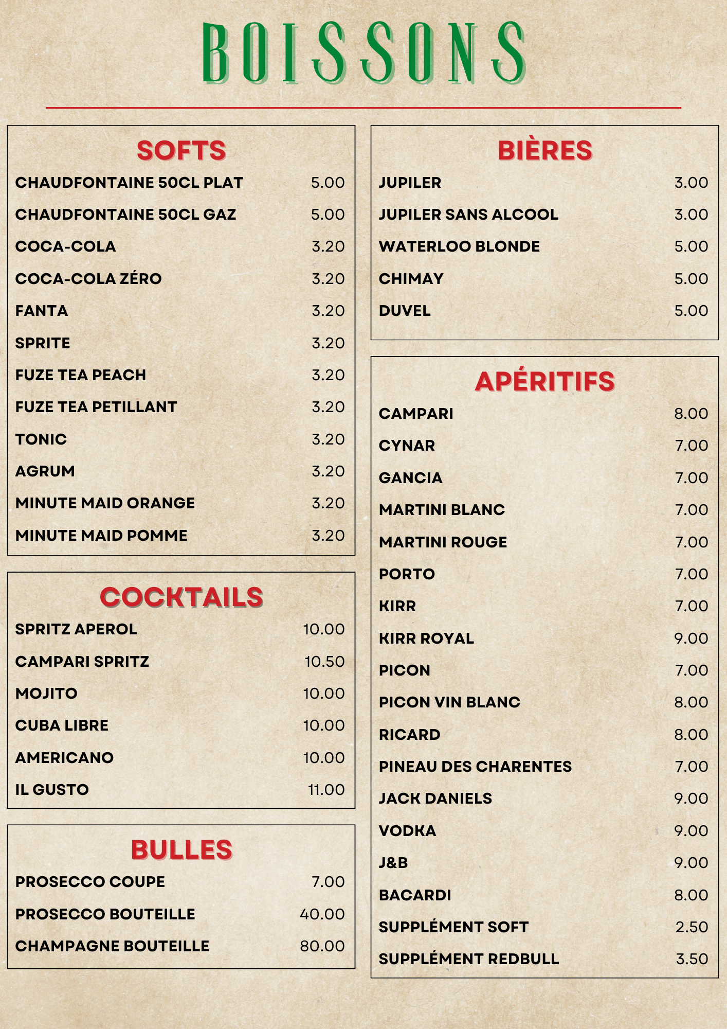 Boissons